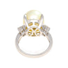 12.5mm South Sea Pearl and Diamond Platinum Three Stone Ring