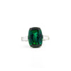 Bague en platine 950 sertie de tanzanite verte zoïsite de 12,68 carats et de diamants | Certifiée IGI