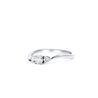 1/3 Carat Natural Diamond Mini 3-Stone Curved Ring in 14K White Gold