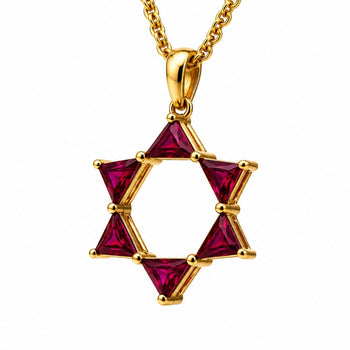Ruby Star of David 18K Gold Pendant Necklace – Assay Jewelers