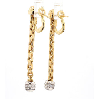14K Gold Ball and Chain Diamond Drop Dangle Earrings – Assay Jewelers
