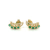 Boucles d'oreilles en or 14K avec des émeraudes en forme de grimpeur