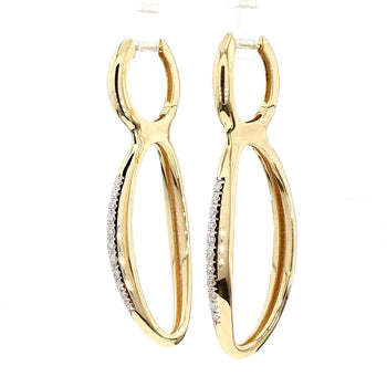 14K Gold Open Twisted Drop Earrings With Diamond Pave - Made in Italy – Assay Jewelers