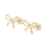 14K Gold Ribbon Stud Earrings 10mm Screw Back Closure