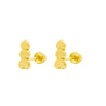 14K Solid Gold Graduating Heart Stud Earrings On Screw Back