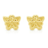 14K Solid Yellow Gold Dainty Butterfly Stud Earrings Screw Back Closure