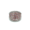 Bague en or blanc 14K avec micro pavé de diamants roses