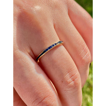 14k Gold Thin Blue Sapphire Band – Assay Jewelers