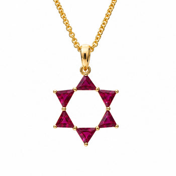 Ruby Star of David 18K Gold Pendant Necklace – Assay Jewelers