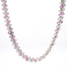 16.25 Carat Ruby & Diamond 18K White Cascade Link Necklace