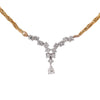 18K Gold Diamant Cluster Weizenkette Halskette 16,5"