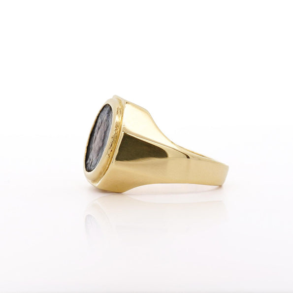 18K Gold Early Christian Roman Biblical Coin Men's Ring