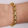 18K Gold Vintage Oval Interlocking Link Diamond Bracelet