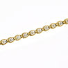 18K Gold Vintage Oval Interlocking Link Diamond Bracelet
