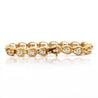 18K Gold Vintage Oval Interlocking Link Diamond Bracelet