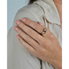Bague en or massif 18K 0,80 carat naturel 2 pierres serties clos diamant