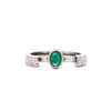 18K Weißgold abnehmbarer Ring-Jacke Zargenfassung Smaragd und Diamant Ring