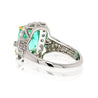 18K White Gold Emerald & Princess Cut Diamond Ring