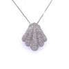 Collier Pendentif Coquillage Pavé de Diamants en Or Blanc 18K