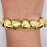 18k Gold Heart Charm Link 3.5 Carat Pave Diamond Bracelet