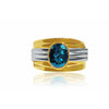 Bague en or 18k pour homme avec tourmaline indicolite bleue