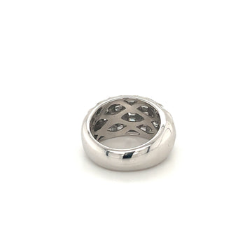 18k Ring a cupola in oro bianco con cluster di diamanti taglio baguette – Assay Jewelers