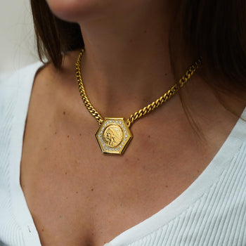 1909 US Indian Head $5 Gold Coin Pendant Necklace, 14K Gold with Diamonds – Assay Jewelers