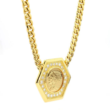 1909 US Indian Head $5 Gold Coin Pendant Necklace, 14K Gold with Diamonds – Assay Jewelers