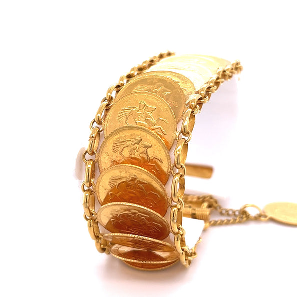 Bracelet en pièce d'or de 1911 du roi George V, Royal Mint britannique, en or 22 carats | Réplique