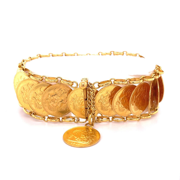 txt
Bracelet en pièce d’or King George V de 1911 de la Monnaie royale britannique en or 22 carats | Réplique