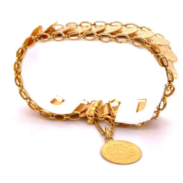 Bracelet en pièce d’or britannique Royal Mint 1911 King George V en or 22 carats | Réplique