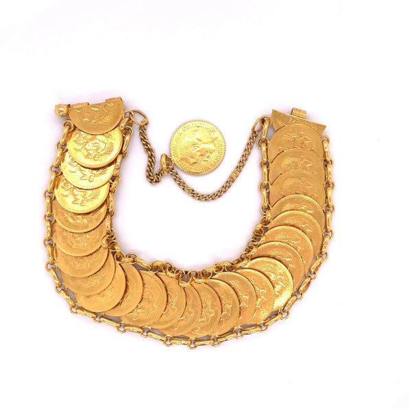 Bracelet en pièce d'or britannique Royal Mint à l'effigie de King George V de 1911 en or 22 carats | Réplique
