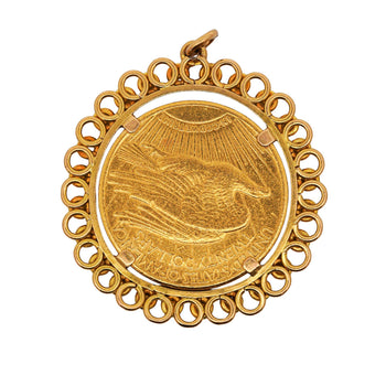 1924 Lady Liberty USA 20 Dollar Coin Bezel in 14K Yellow Gold Pendant – Assay Jewelers