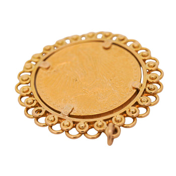 1924 Lady Liberty USA 20 Dollar Coin Bezel in 14K Yellow Gold Pendant – Assay Jewelers