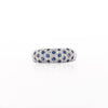1,10 Karat Saphir und Diamant-Pavé-Cluster Platin-Band Ring