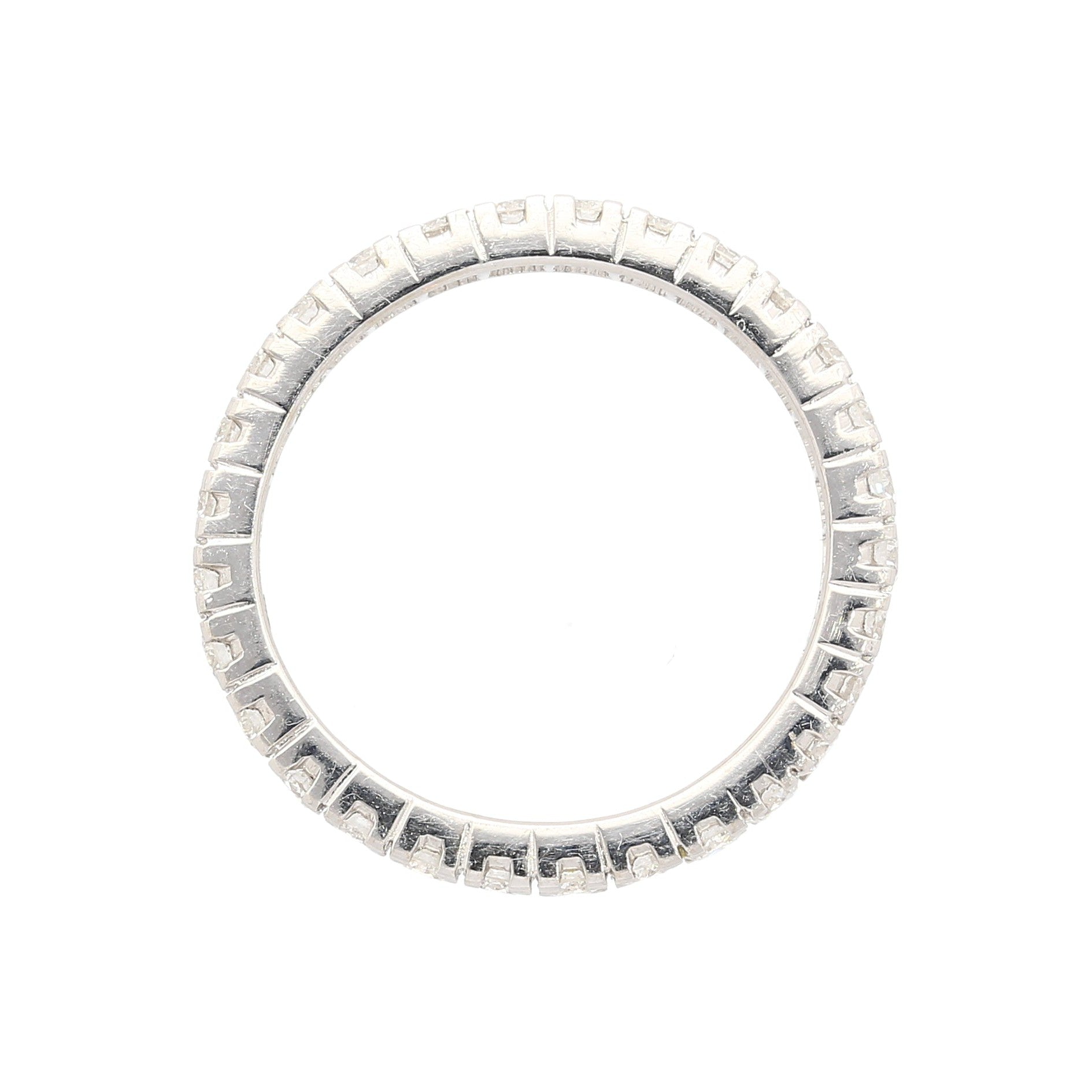 1.14 CTTW Natural Round Diamond Wedding Band Ring in 18K White Gold Size 7
