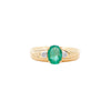 1,19 Karat Ovalschliff Smaragd & Diamant 14K Gold Statement Ring