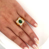 1.25 Carat Oval Cut Tsavorite And Round Cut Diamond Halo Rectangle Shape Ring