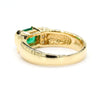 1.30 Carat Emerald Half Bezel East West Set 14K Gold Unisex Ring