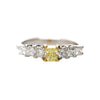 Bague illusion en diamants Radiant jaune fantaisie et Princess blancs, 1.41 carat