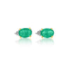 Boucles d'oreilles en émeraude naturelle taille ovale en or massif 18 carats