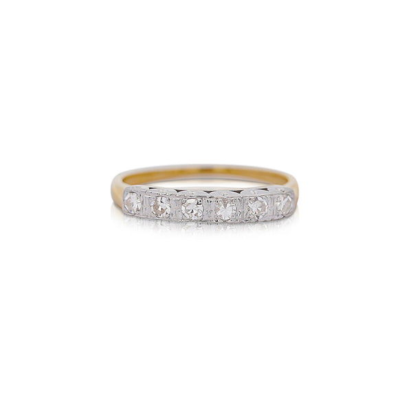 1.5 Carat Emerald and Old Cut Diamond 2 Piece Wedding Band and Ring Set