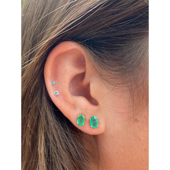 1.5 Carat Oval Cut Natural Emerald Stud Earrings in 14K Solid Gold – Assay Jewelers