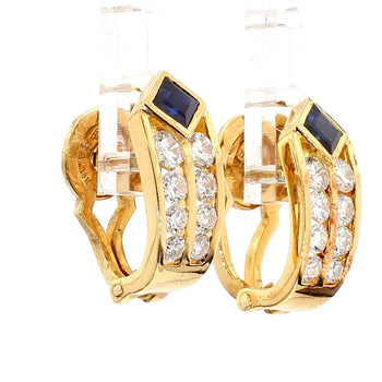 1.60 Carat Diamond and Sapphire 18K Gold V Shape Clip Earrings Set – Assay Jewelers