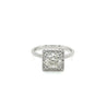 1.60 Carat Princess Cut Lab Grown Diamond Engagement Ring in 18K Rope Style Shank and Diamond Halo