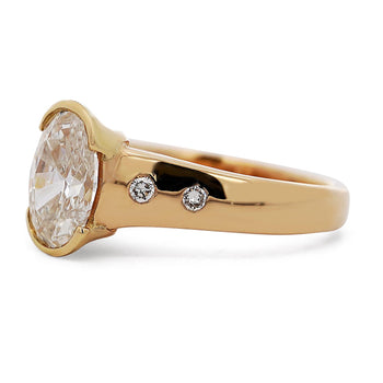1.70 Carat J/I1 Oval Diamond and Floating Diamond Shank Engagement Ring – Assay Jewelers