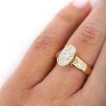 1.70 Carat J/I1 Oval Diamond and Floating Diamond Shank Engagement Ring – Assay Jewelers