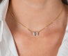 2-4 Carat Emerald Cut Lab Diamond East West Solitaire Pendant Necklace