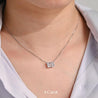 2-4 Carat Emerald Cut Lab Diamond East West Solitaire Pendant Necklace