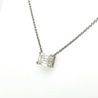 2-4 Carat Emerald Cut Lab Diamond East West Solitaire Pendant Necklace